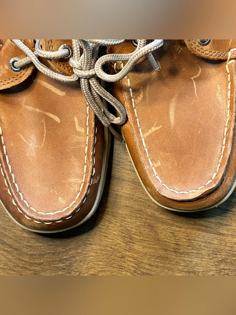 Sperry Top Sider Tarpon Tan Leather Boat Shoe Brown 10 Eye Lace Up A2061317